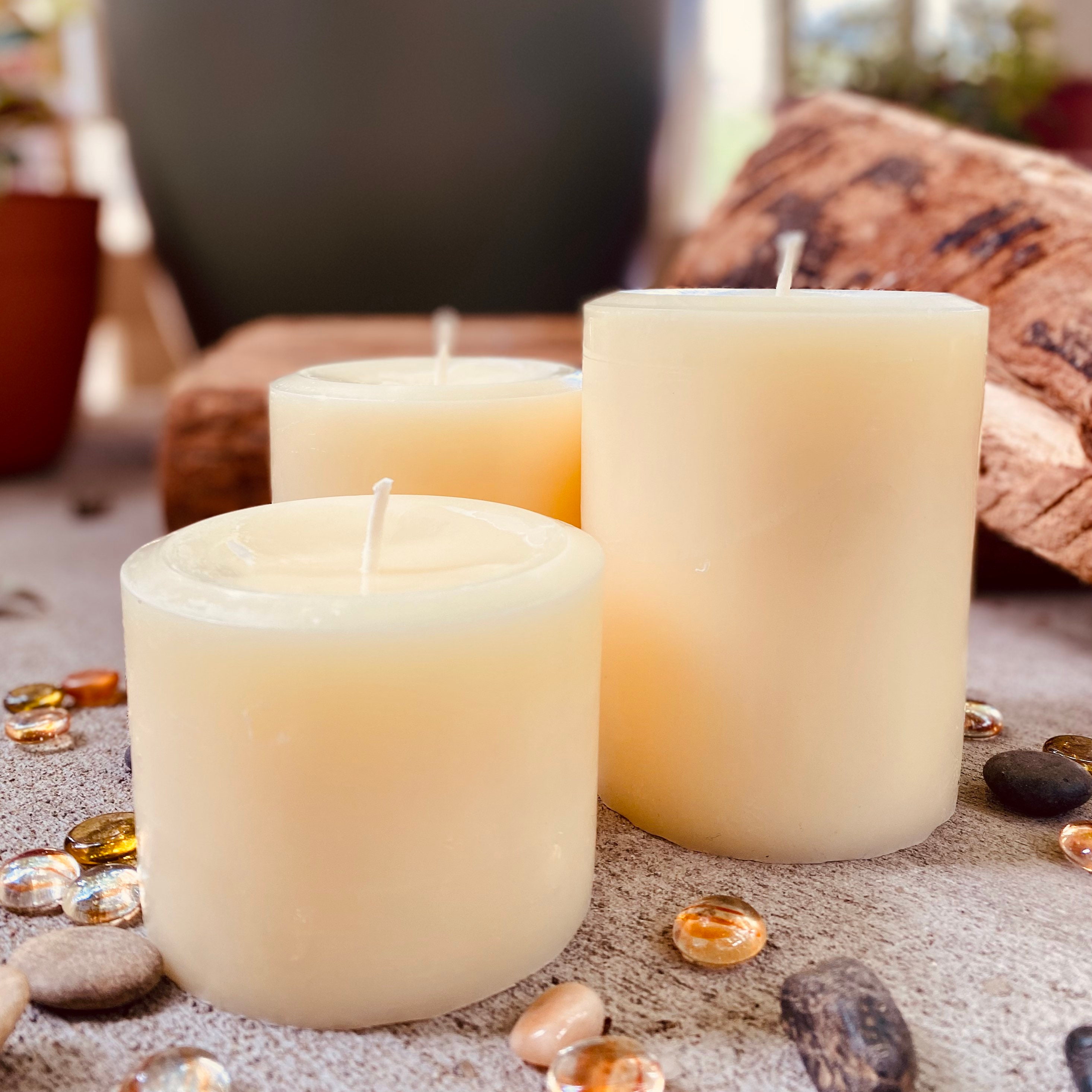 100 Pure Beeswax Pillar Candle4inch wide Organic Beeswax Pillar Candle