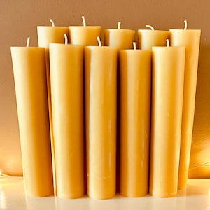 Extra Tall 100% Pure beeswax candle 2&quot; wide and up to 15inches tall-Super elegant and drip and toxin free-Pure Beeswax Pillars