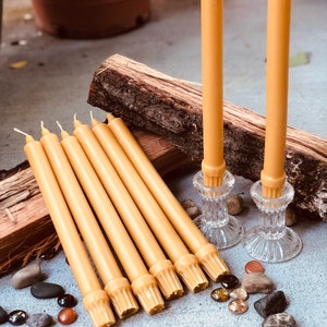 100% Pure Beeswax Taper Candles. Set of 2 pure organic beeswax candles, 10 elegant taper candles. White beeswax or Natural beeswax tapers image 4