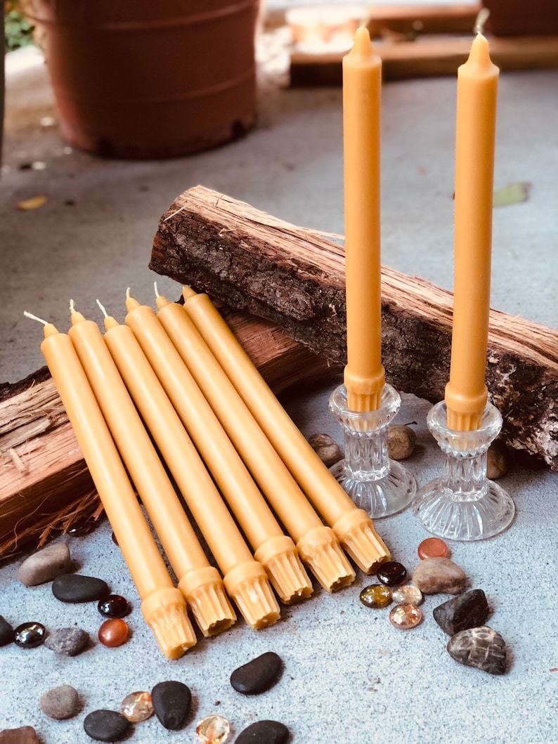 100 Pure Beeswax Taper Candles. Set of 2 pure organic beeswax Etsy