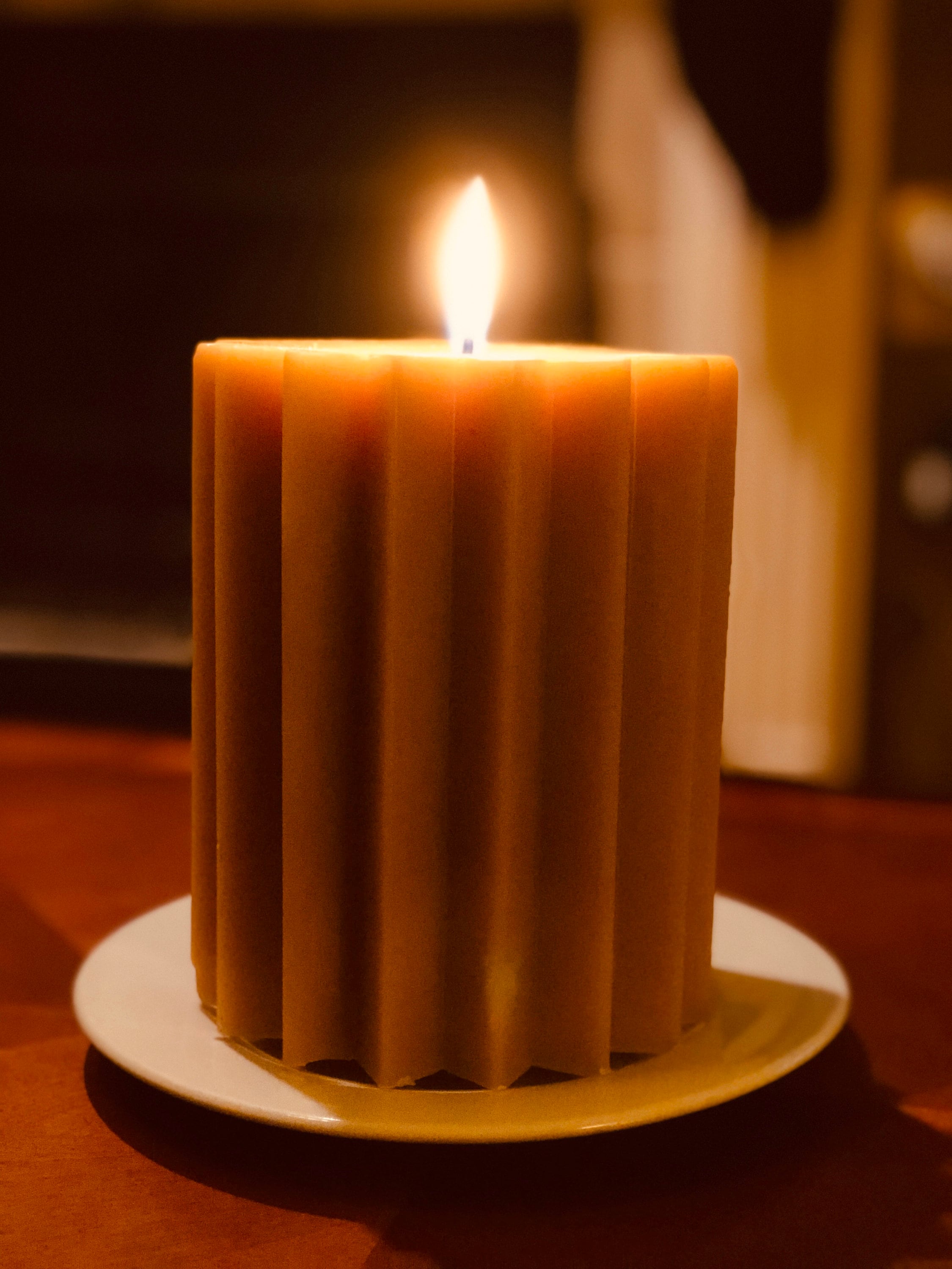 Beeswax Pillar Candles (Medium) — ~ Pure Raw Beeswax~ ~Casper Candles~