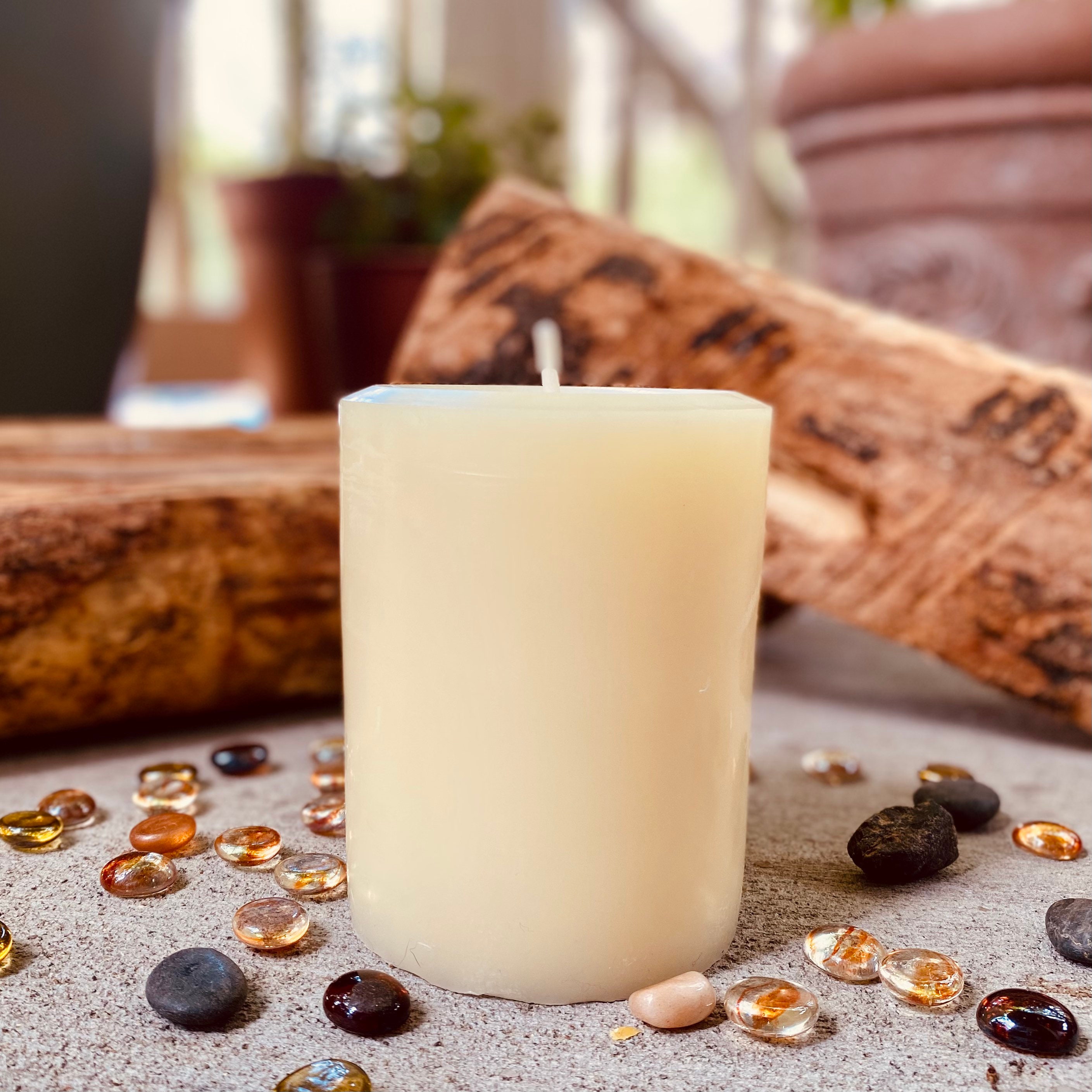 100 Pure Beeswax Pillar Candle4inch wide Organic Beeswax Pillar Candle