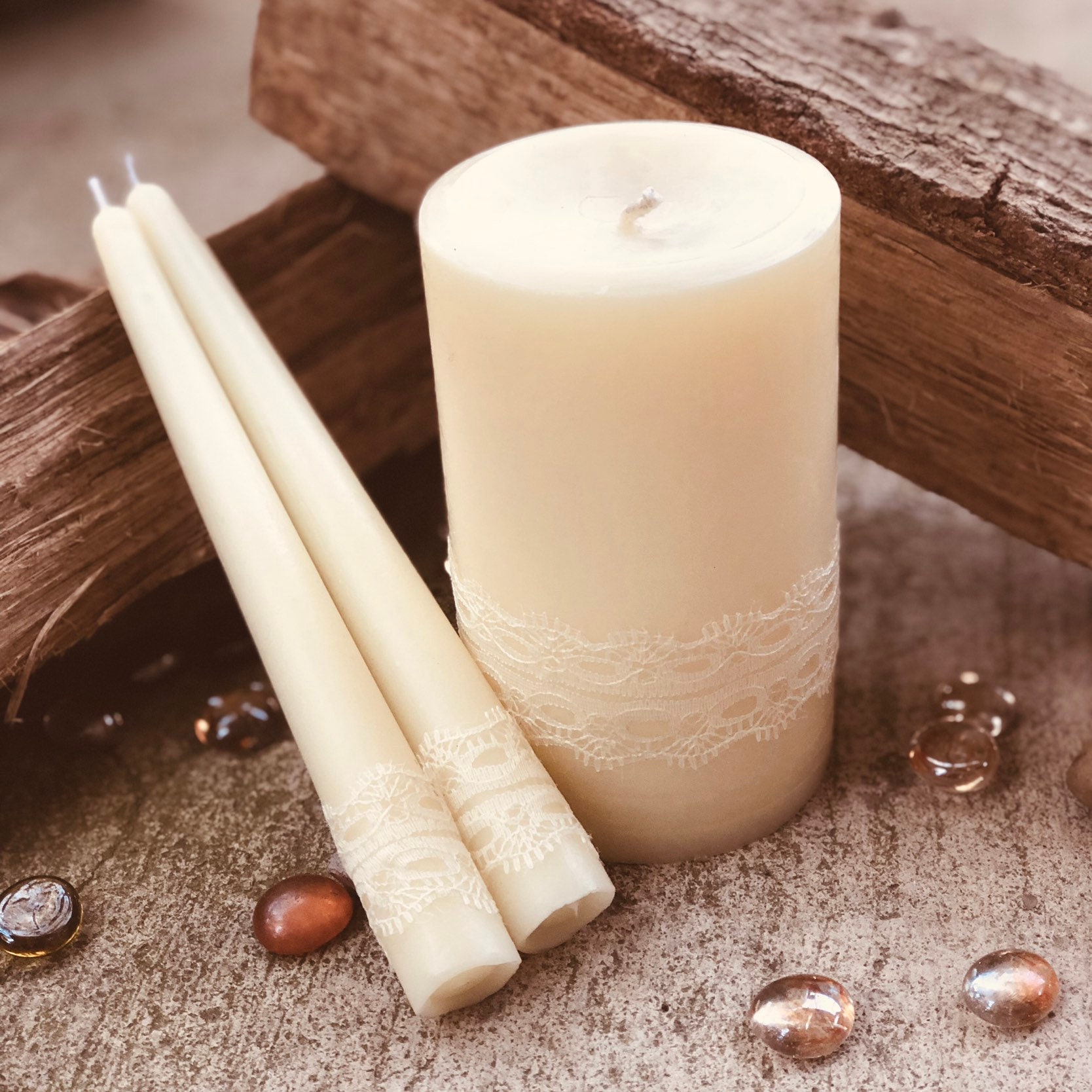 Free shippingUnity Candle SetWedding Candles Set100 Pure White