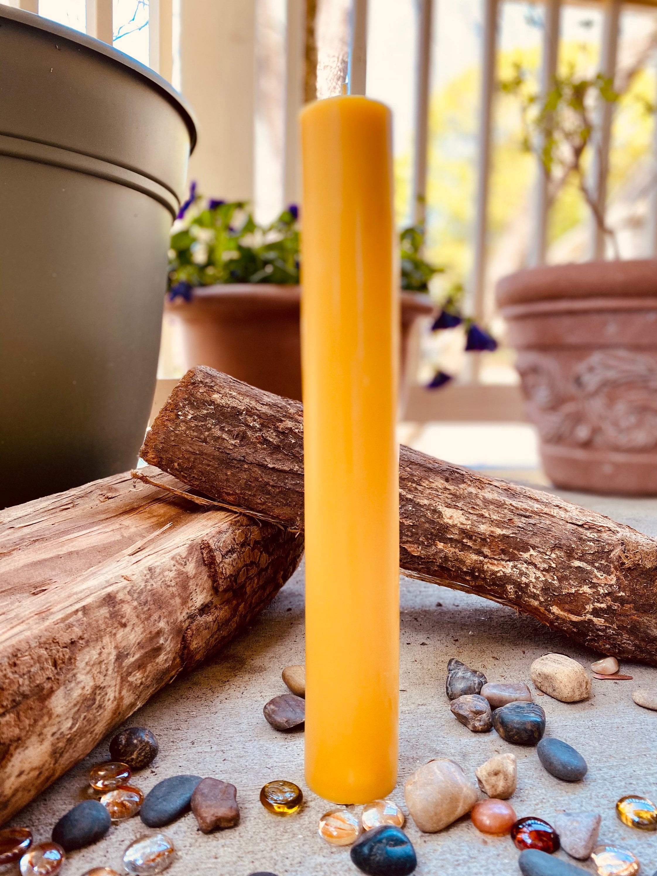  INDIGENOUS HONEY Beeswax Candles Pillar Pure Handmade Organic  Naturally Honey Scented 5 Hours Burn time 1 Wick 3.5 inch (Pack of 3) :  居家與廚房