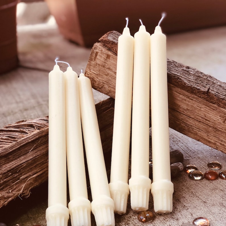 100% Pure Beeswax Taper Candles. Set of 2 pure organic beeswax candles, 10 elegant taper candles. White beeswax or Natural beeswax tapers image 6