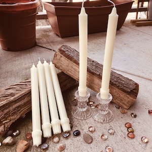 100% Pure Beeswax Taper Candles. Set of 2 pure organic beeswax candles, 10 elegant taper candles. White beeswax or Natural beeswax tapers image 7