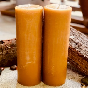 100% Pure Beeswax Pillar Candle-3” wide up to 15" tall-pure beeswax pillar candles-yellow, black or white beeswax-handmade beeswax pillar