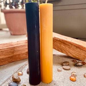 Organic Pure Beeswax 1.5 pillar black, white or natural honey beeswax candlestick-1.5inch pillar candles-pure organic beeswax pillar candle image 3