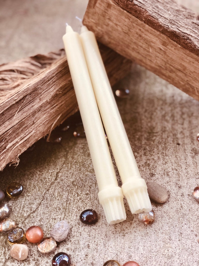 100% Pure Beeswax Taper Candles. Set of 2 pure organic beeswax candles, 10 elegant taper candles. White beeswax or Natural beeswax tapers image 10