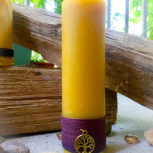 100% Pure Organic Beeswax Pillar Candle Gift set-gift set of charmed pure beeswax candles-organic handmade beeswax-tall beeswax pillars image 4