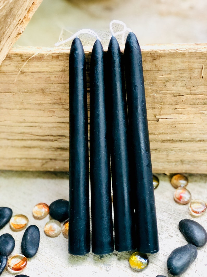 Black Candles100 Pure Beeswax black taper candlesspell Etsy