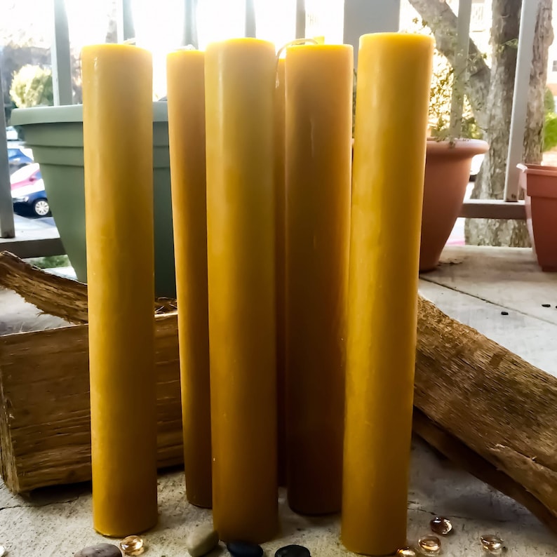 Unique Extra Tall Pure Beeswax Pillar Candles 2 Wide and Etsy