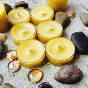 Pure beeswax tealights-100% pure organic beeswax tealights-beeswax tealights-6 12 24 36 or 48 pure natural beeswax tealights
