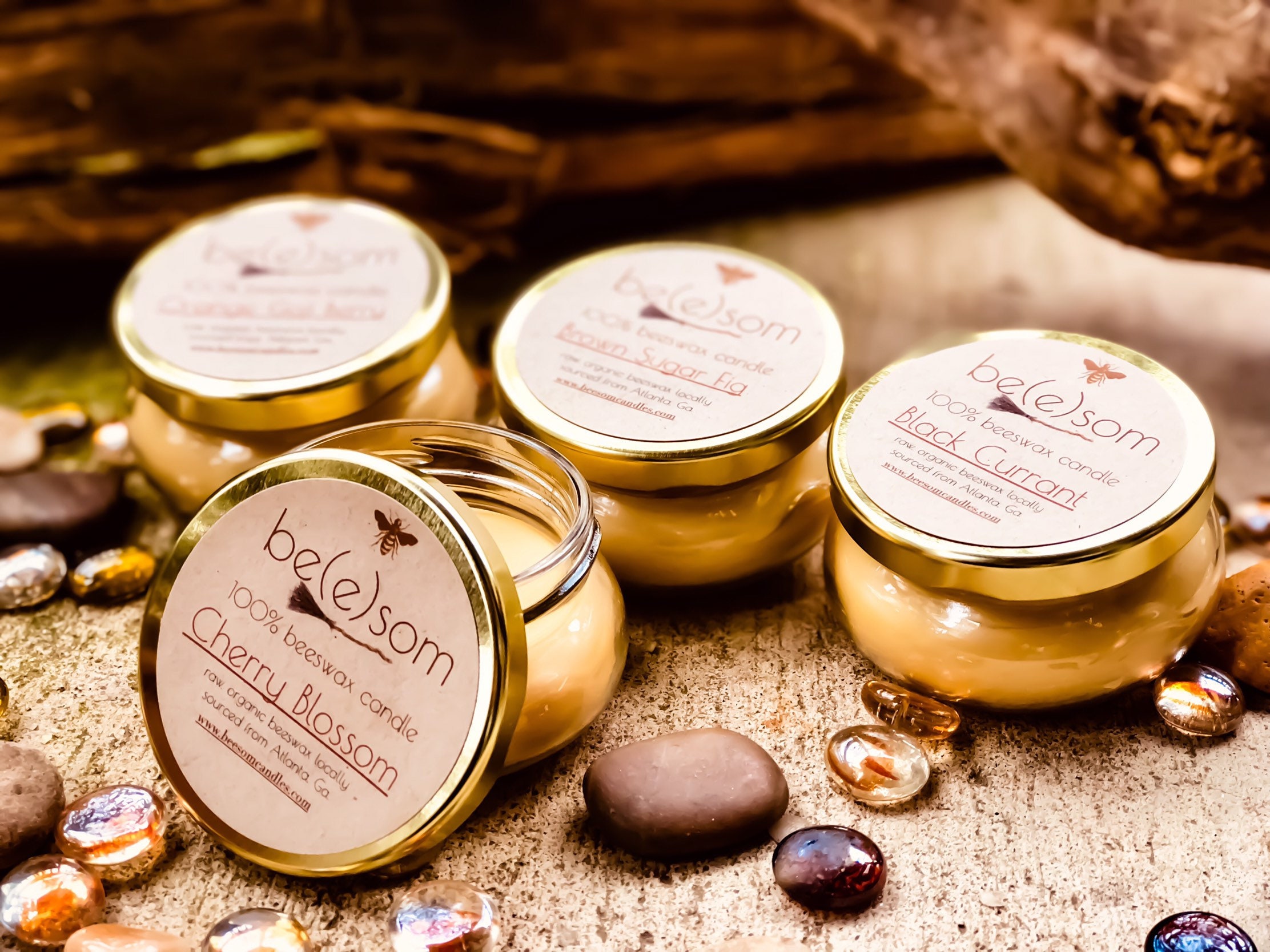 100 Pure Beeswax Candles 4oz Or 8oz Glass Terrine Scented Etsy