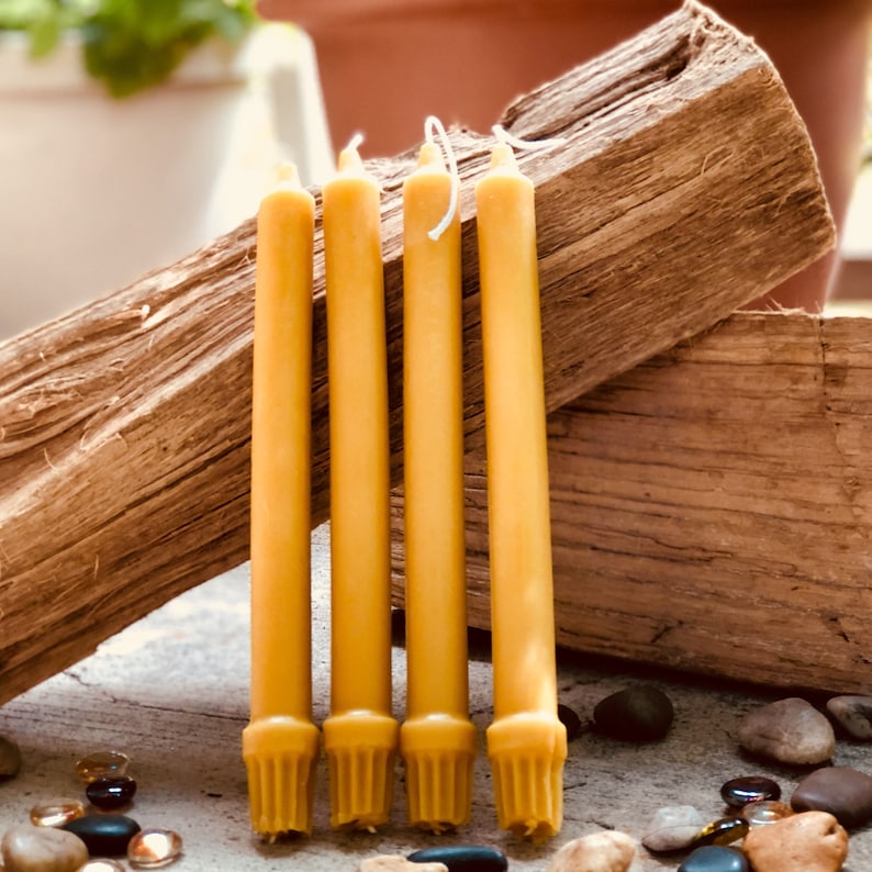 100 Pure Beeswax Taper Candles. Set of 2 Pure Organic Beeswax Etsy