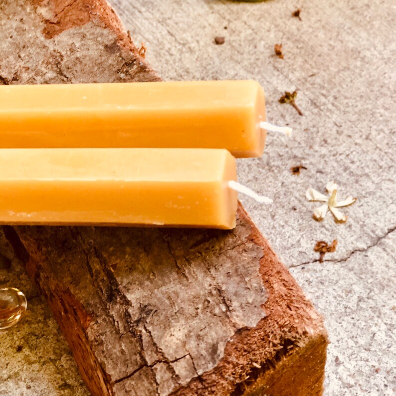 100% Pure Beeswax Taper Candles. Set of 2 pure organic beeswax candles, 1 wide, extra tall 15 elegant taper candles. Unique beeswax candle image 4