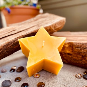 100% pure beeswax Star shaped candle-beeswax star candle-5&quot;x3&quot; star shaped beeswax candle-handmade