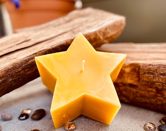 100% pure beeswax Star shaped candle-beeswax star candle-5"x3" star shaped beeswax candle-handmade