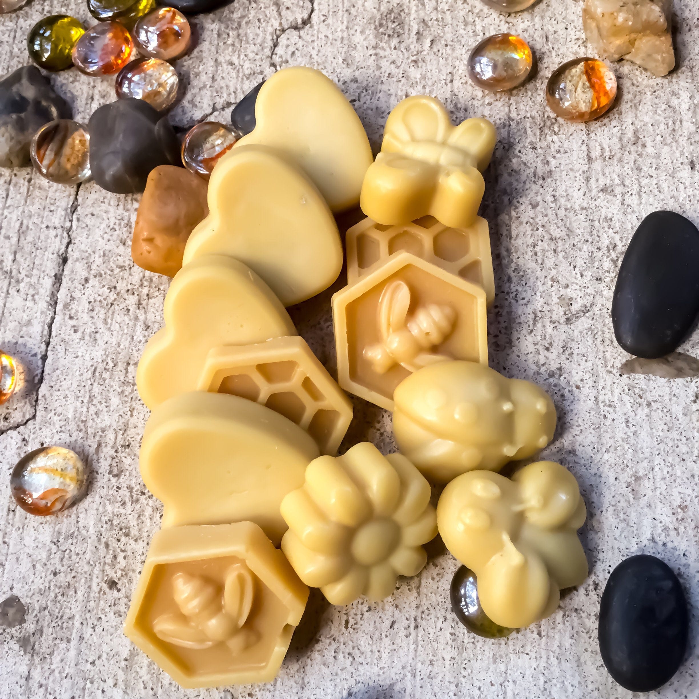 Pure organic Beeswax melts made with local Georgia beeswax in a