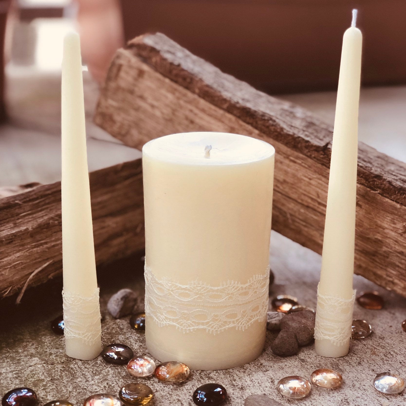 Free shippingUnity Candle SetWedding Candles Set100 Pure White