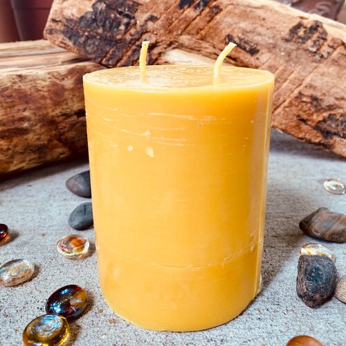 100 Pure Beeswax Pillar Candleextra Large 3 Wick Beeswax Etsy