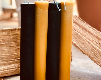 Organic Pure Beeswax 1.5" pillar black, white or natural honey beeswax candlestick-1.5inch pillar candles-pure organic beeswax pillar candle