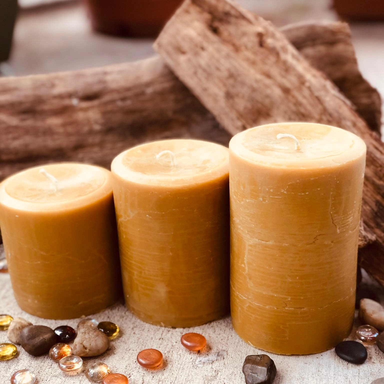 100 Pure Beeswax Pillar Candle4inch wide Organic Beeswax Pillar Candle