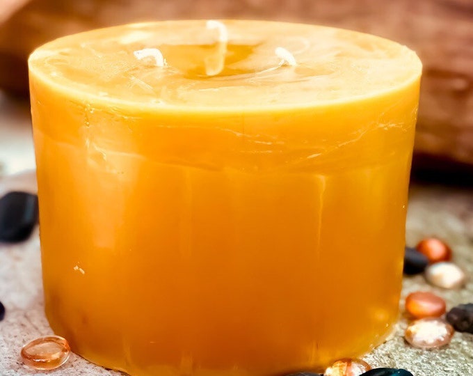 100% Pure Beeswax Pillar Candle-extra large 3 wick Beeswax Pillar Candle-Pure Organic Beeswax Candle-extra large 6” diameter up to 8” tall