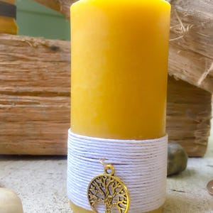 100% Pure Organic Beeswax Pillar Candle Gift set-gift set of charmed pure beeswax candles-organic handmade beeswax-tall beeswax pillars image 5