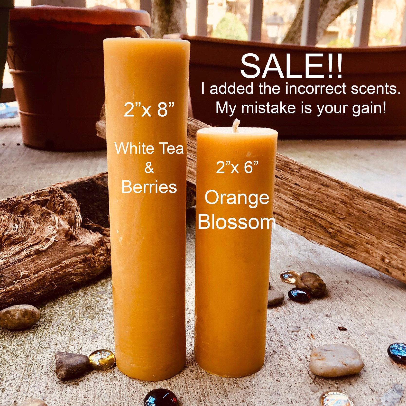 100 pure beeswax candlesset of 2 pure beeswax pillar candles scented