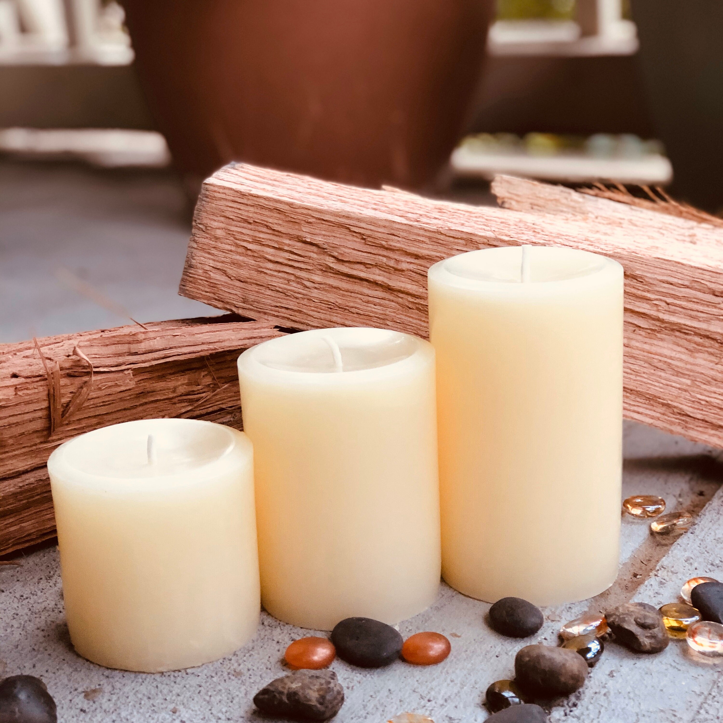 Set of 3 organic beeswax candles 3 wide100 Pure Beeswax Etsy