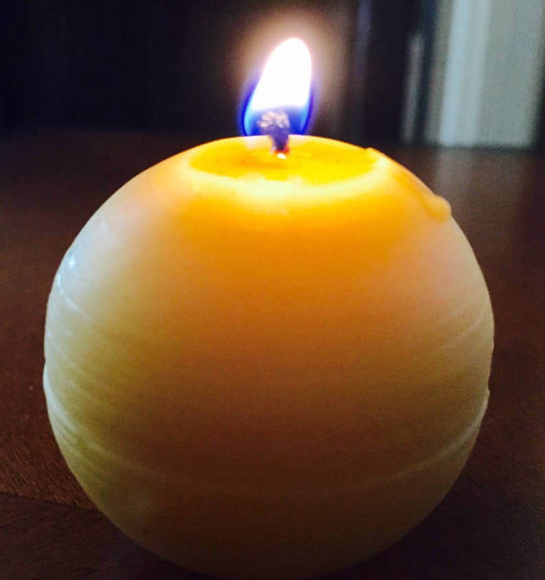Pure Beeswax Sphere Candlelarge Pure Beeswax Round Etsy Canada