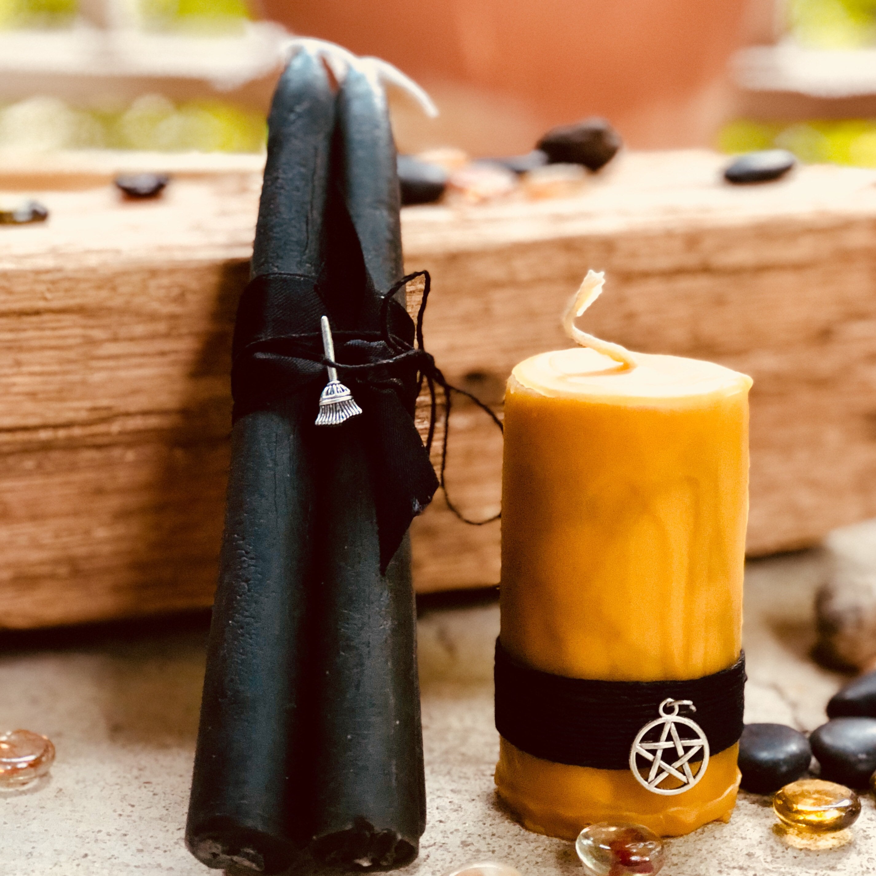 Altar Candle Set-black Candles-drip Candles-100% Pure Beeswax-set of Organic  Beeswax Ritual Candles-beeswax Black Candles-pure Beeswax Drip 