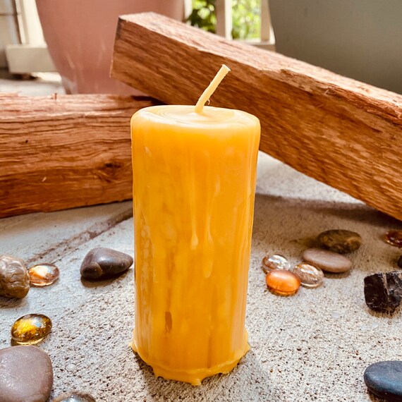 100% Pure Beeswax Pillar Candle-large 5.5inch wide Beeswax Pillar Candle- Pure Organic Beeswax Candlex-extra large beeswax pillar candle