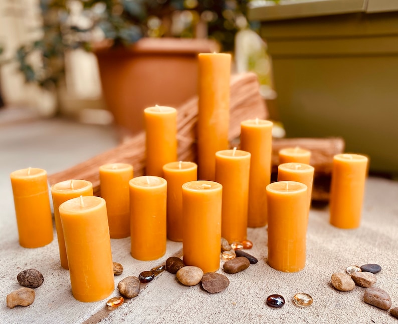 100% Pure Beeswax Pillar Candle-2 wide up to 15 tall-pure beeswax pillar candles-scented beeswax candle-handmade beeswax pillar candle image 8