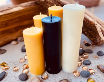 Organic Beeswax 2inch wide Pillar Candle: Handpoured, Natural Honey Scent