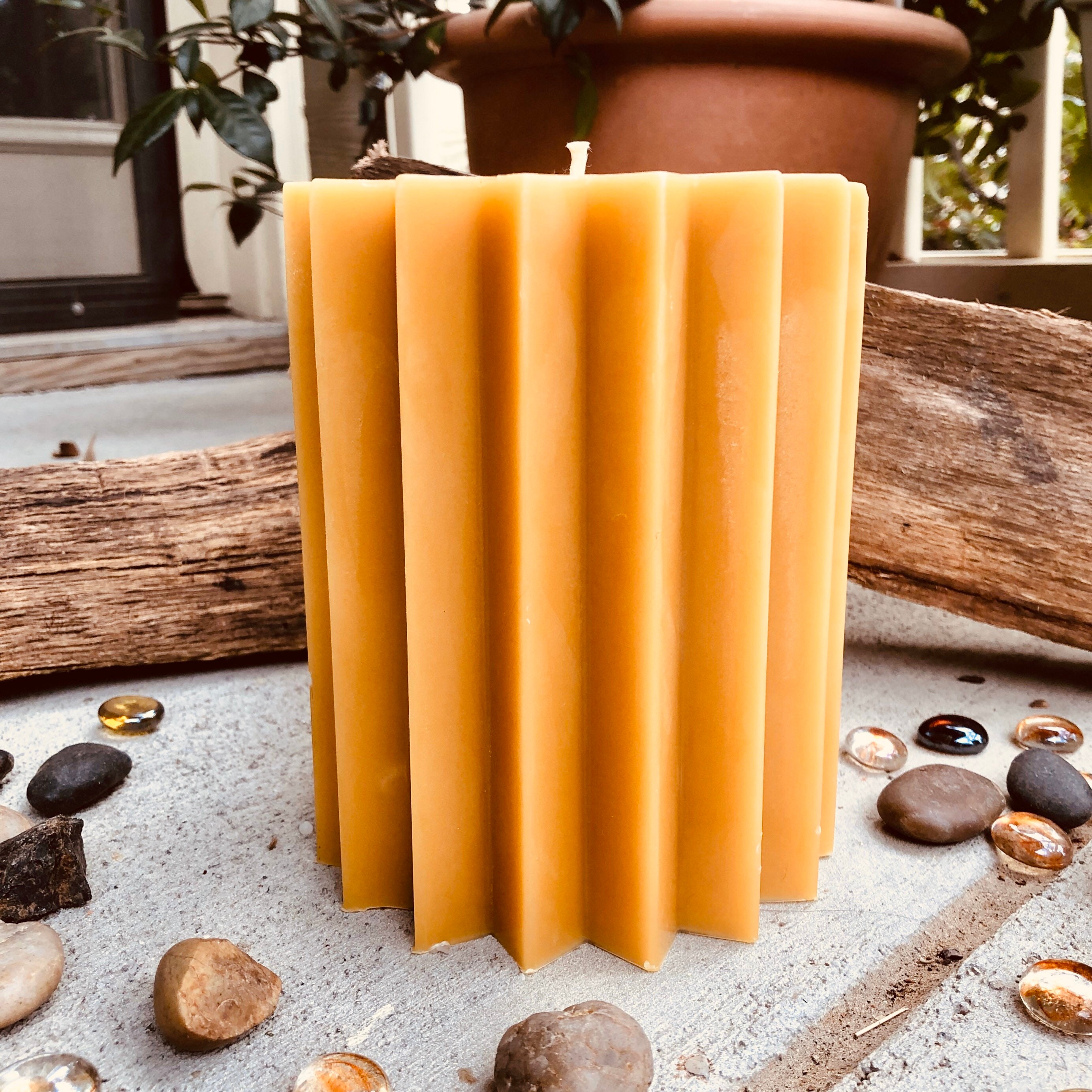 100% Pure Beeswax Pillar Candle-5” wide Beeswax Pillar Candle