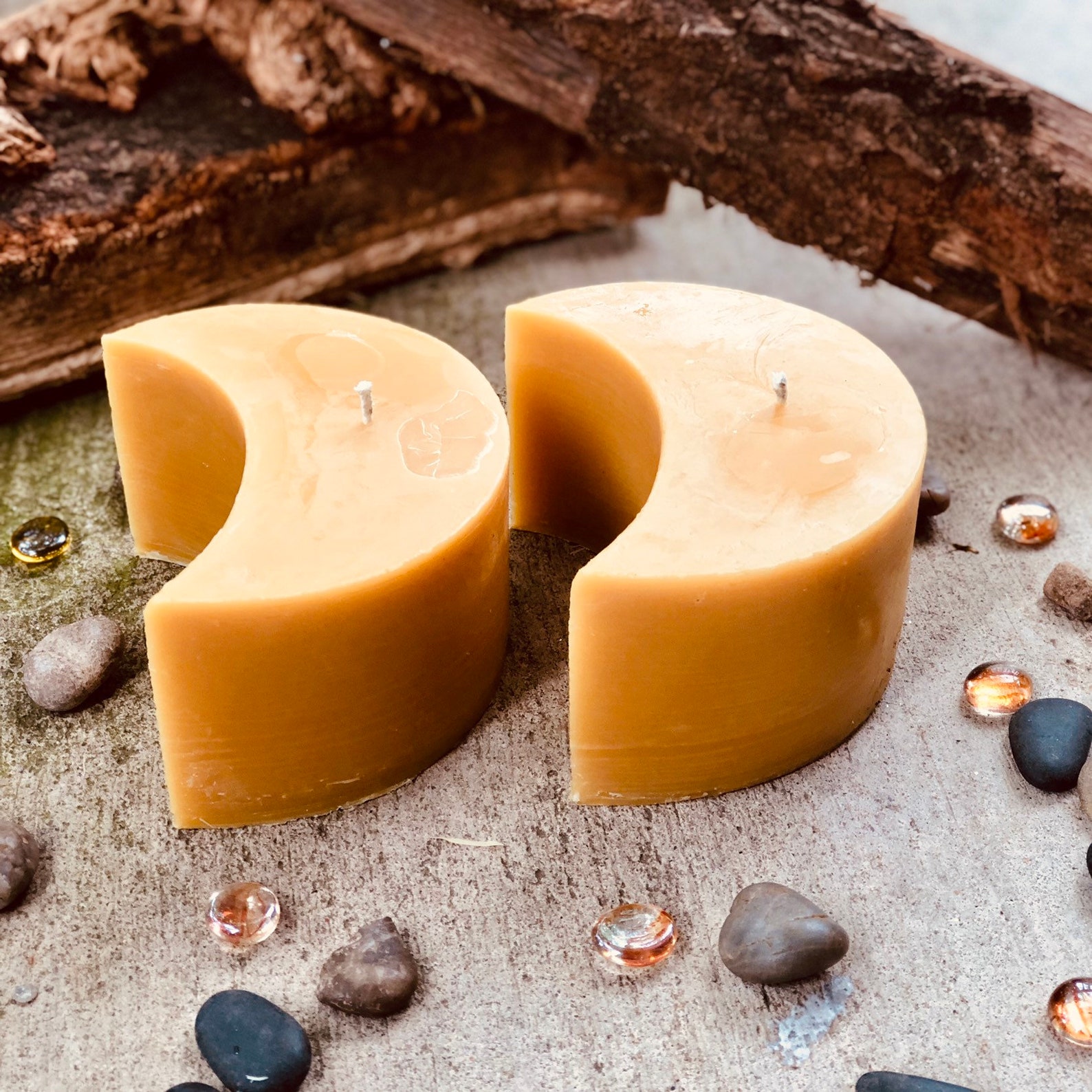 100 Pure Beeswax Half Moon Shaped Candleextra Large Large Etsy