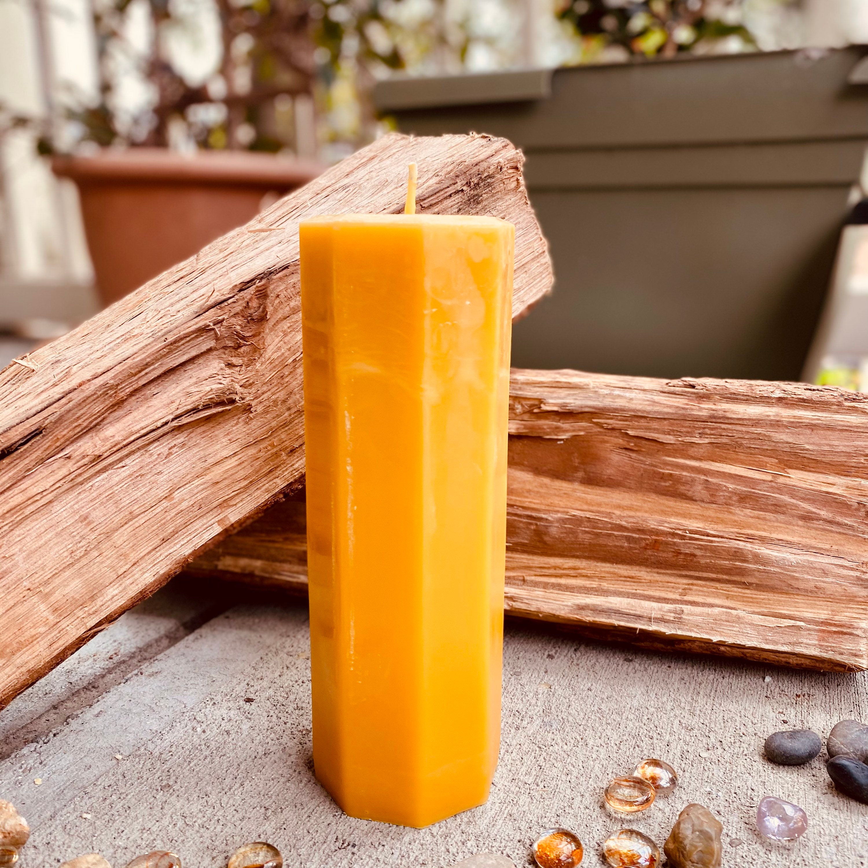 olorvela Large Beeswax Pillar Candles - Beeswax Candles Clearance Bees Wax  Candles for Home Pillar Candles 3x6 inch 100% Pure Wax Candles