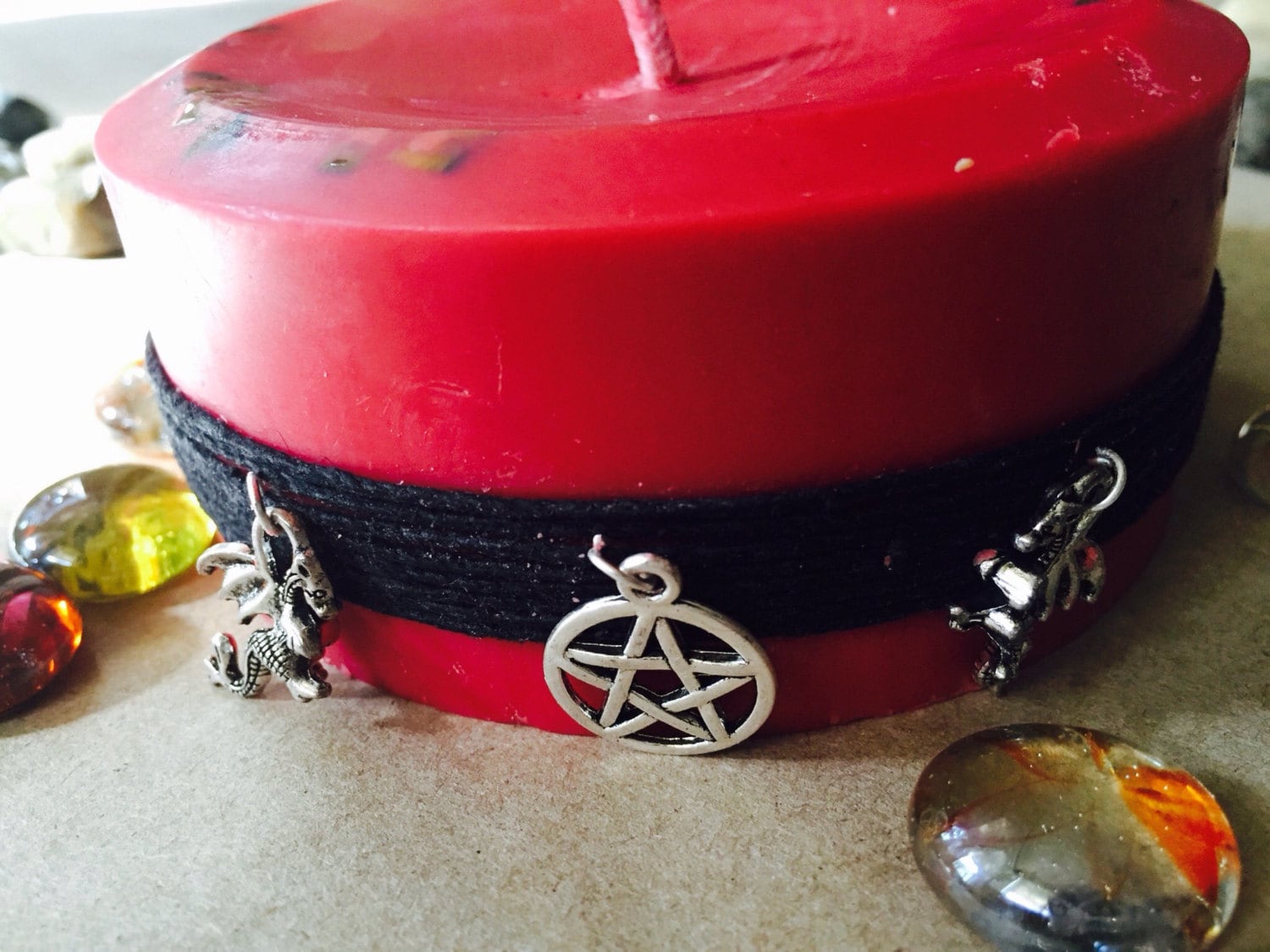 Spell CandleRitual Candledragon charmcinnamonscented soy candle w