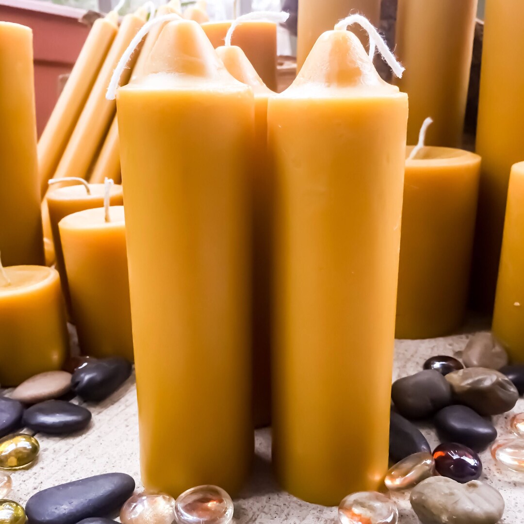 Unique Extra Tall Pure Beeswax Pillar Candles 2 Wide and up to 15 Tall Organic  Beeswax Candles Made With Local Georgia Beeswax 