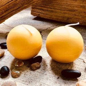 100% Pure organic Beeswax 3 XL spheres-extra large 3 pure beeswax ball candles-organic beewax round ball candles-unique beeswax candle image 6