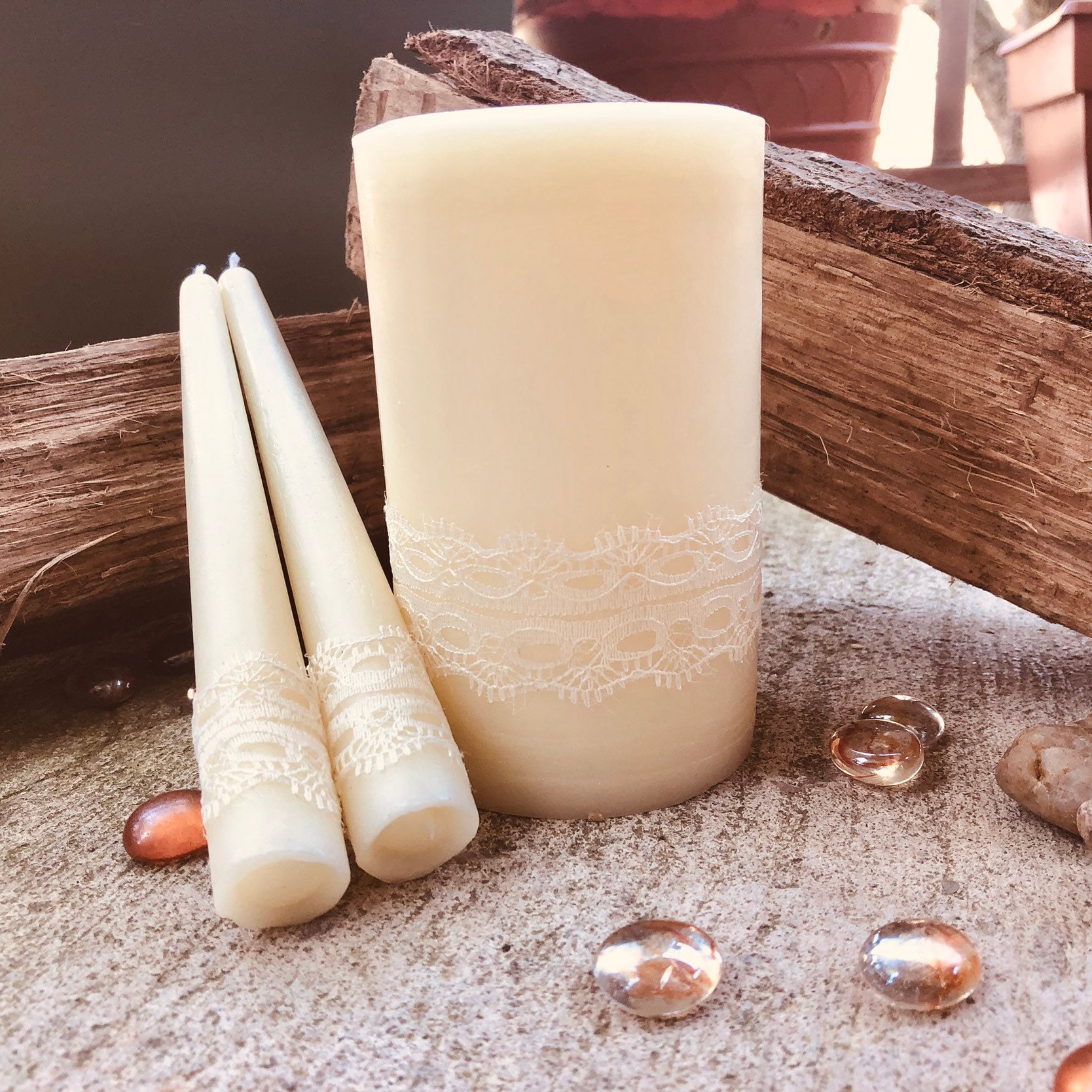 Free shippingUnity Candle SetWedding Candles Set100 Pure White