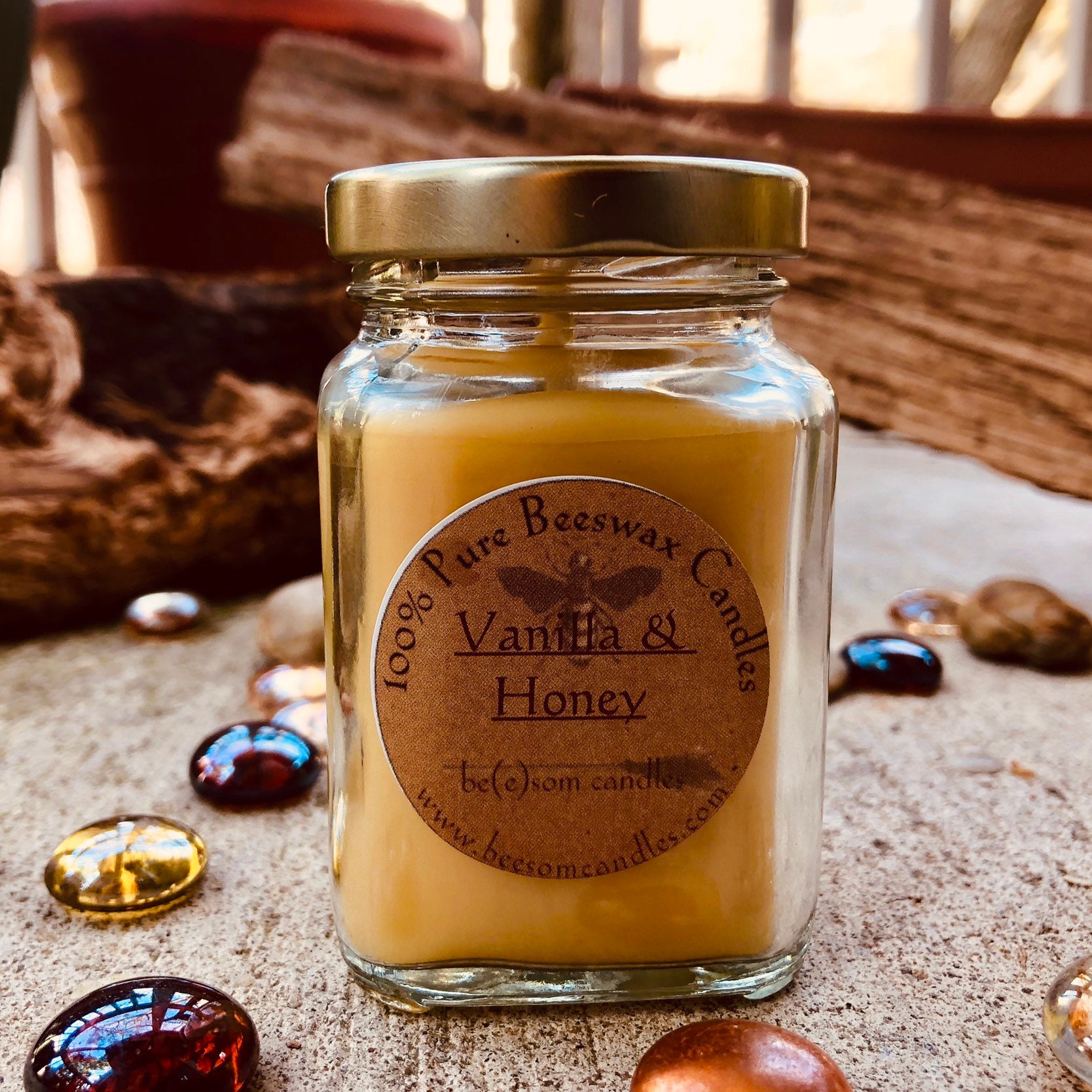 100 Pure Beeswax CandlesScented or UnscentedSet of 4 jar Candle3oz