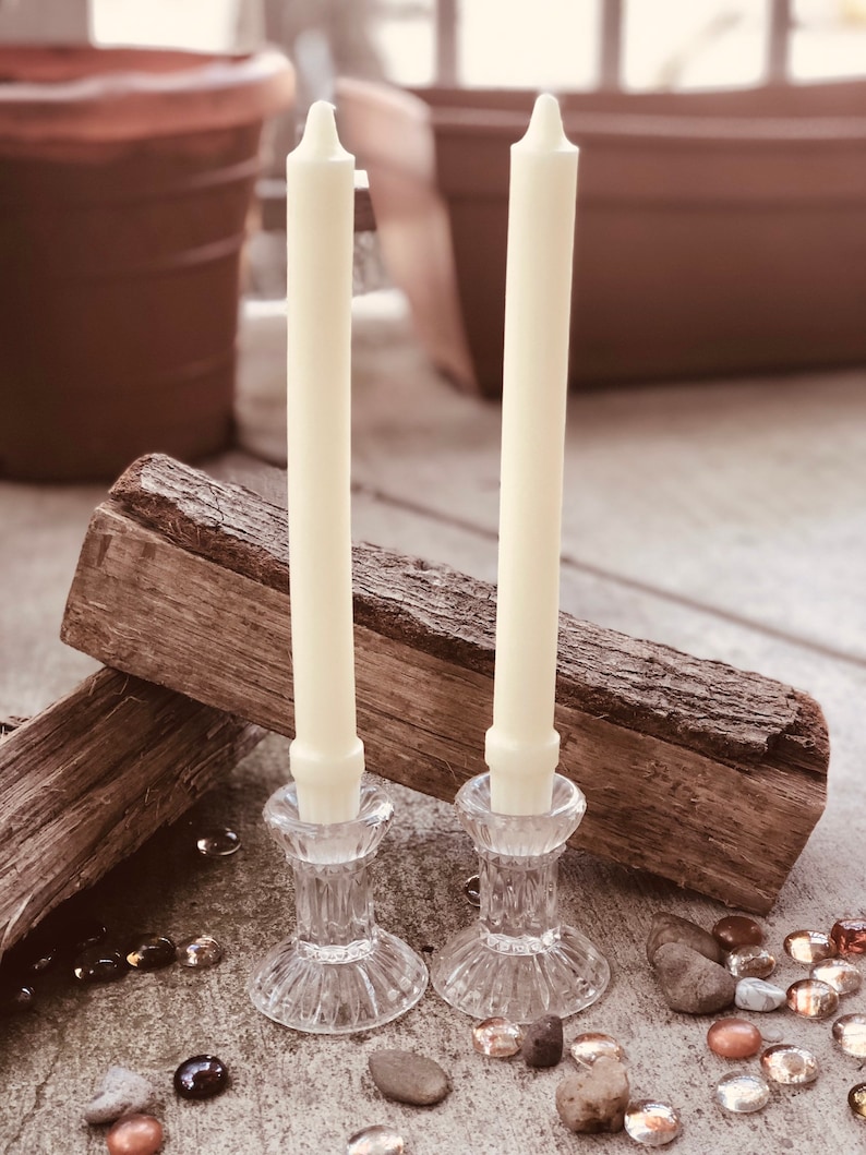 100% Pure Beeswax Taper Candles. Set of 2 pure organic beeswax candles, 10 elegant taper candles. White beeswax or Natural beeswax tapers image 9