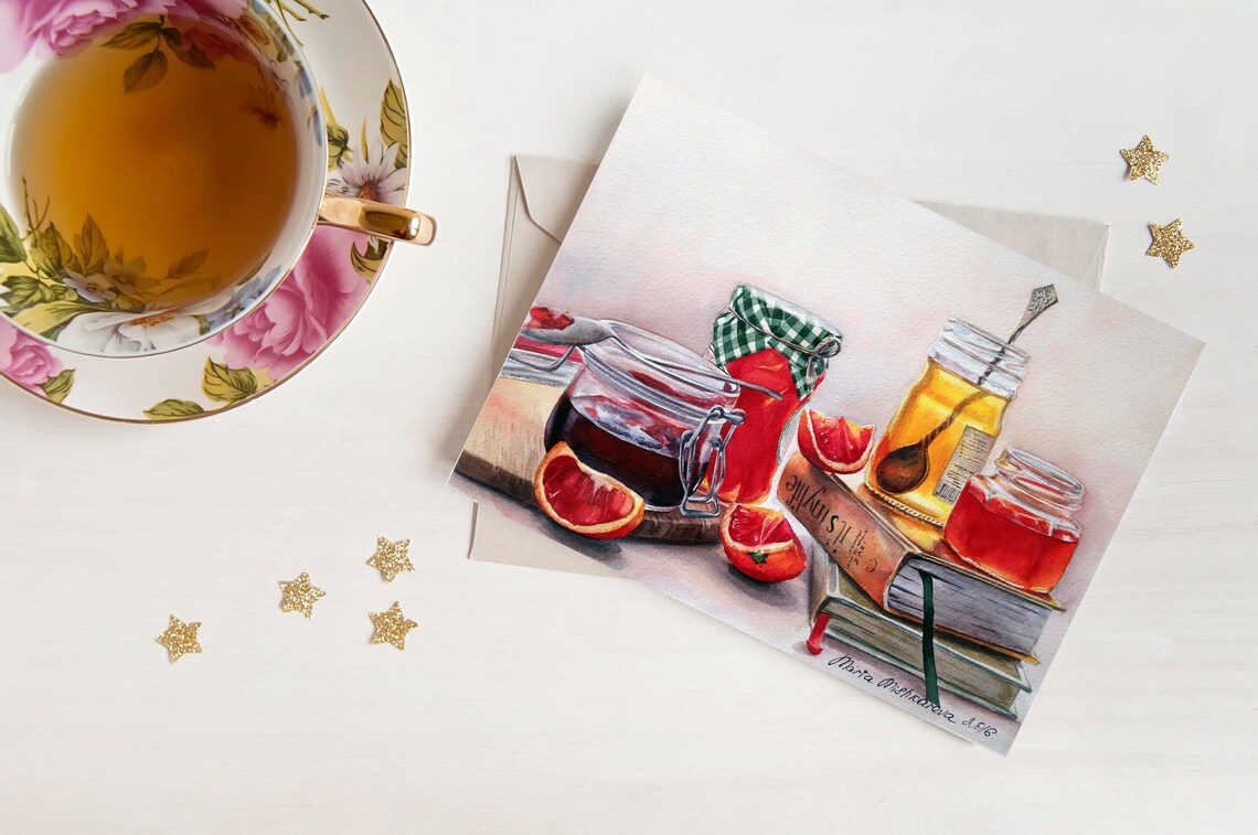 Jam Jars Painting Watercolor PRINTABLE ART Instant Digital Etsy