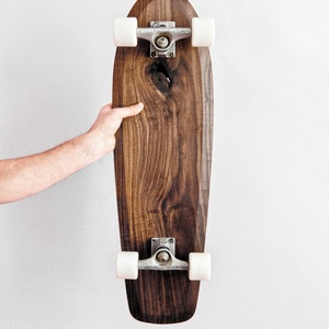 Skateboard Cruiser Wooden Skateboard Walnut Walnut Longboard Made of Walnut Wooden Skateboard Rolling Wood Big Cruiser Wood Design