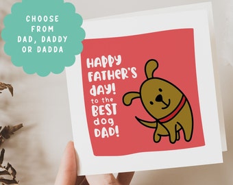 Dog Dad Card, Father's Day Card for Dog Lover, Dog Lover Card for Dad, Cute Card for Him, Card from the Dog, Recycled Card