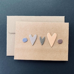 carte de voeux coeur • oeuvre d'art / papier kraft / carte de voeux vierge