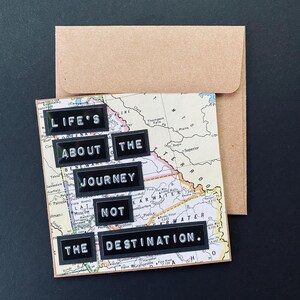 La vie, ce n'est qu'un voyage, pas une destination carte de voeux • oeuvres d'art d'atlas / papier kraft / carte de voeux vierge